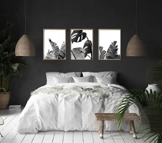 Black art in bedroom